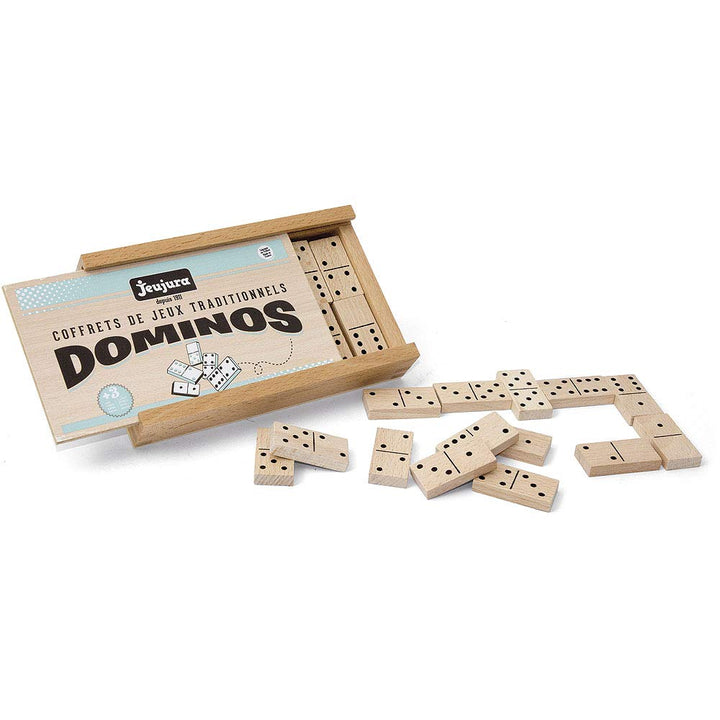 JEUJURA jeujuraj8142 Dominosteine Spiel in Holzbox