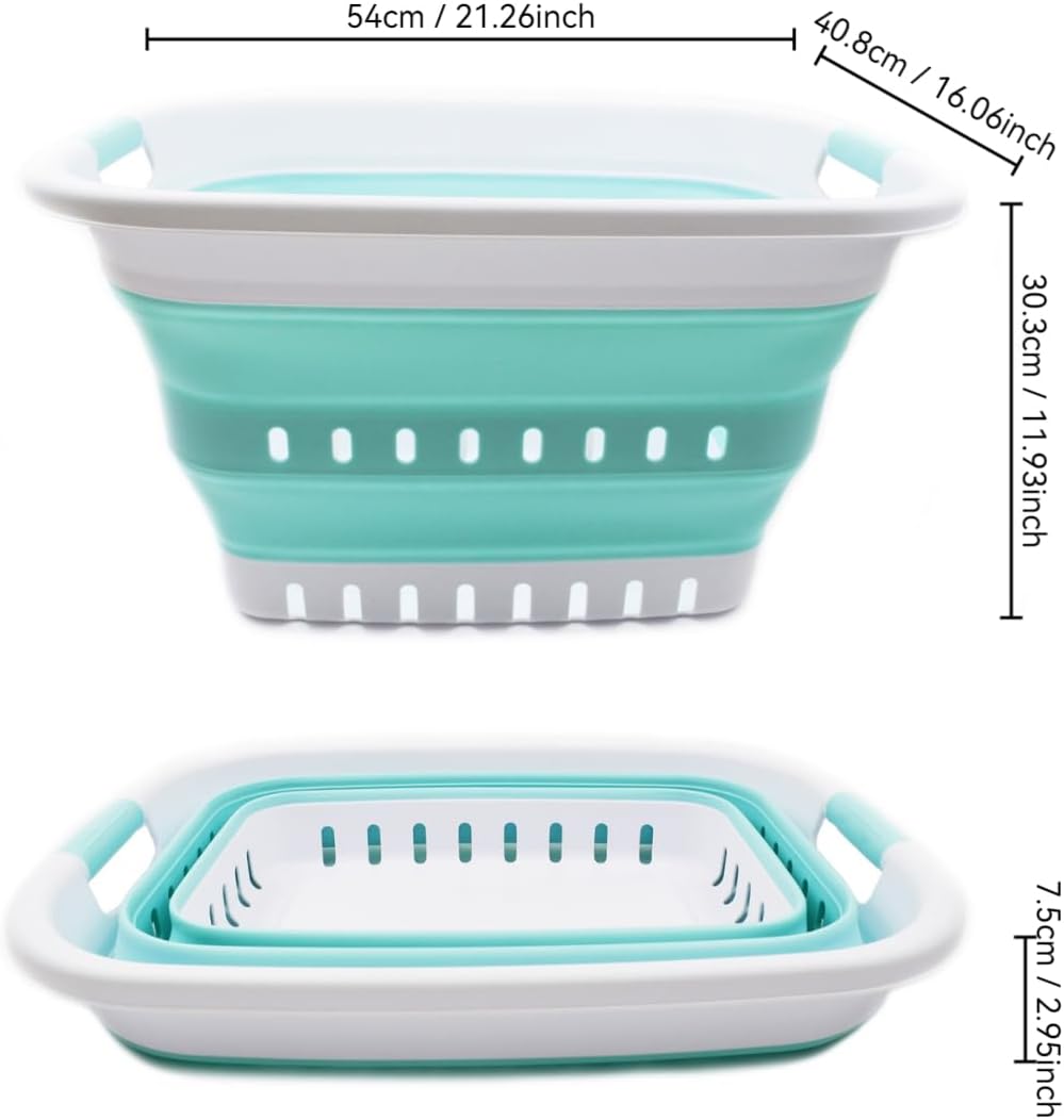 SAMMART 37L Collapsible Plastic Laundry Basket - Foldable Pop Up Storage Container/Organizer - Porta