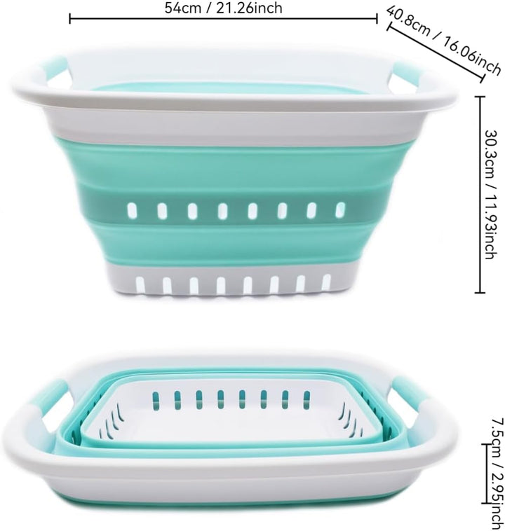 SAMMART 37L Collapsible Plastic Laundry Basket - Foldable Pop Up Storage Container/Organizer - Porta