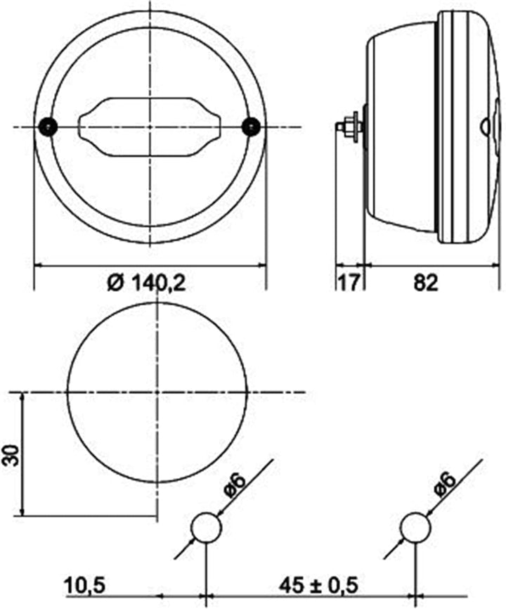 HELLA - Heckleuchte - Hybrid/LED - 24V - geschraubt - Lichtscheibenfarbe: rot/gelb - Kabel: 300mm -