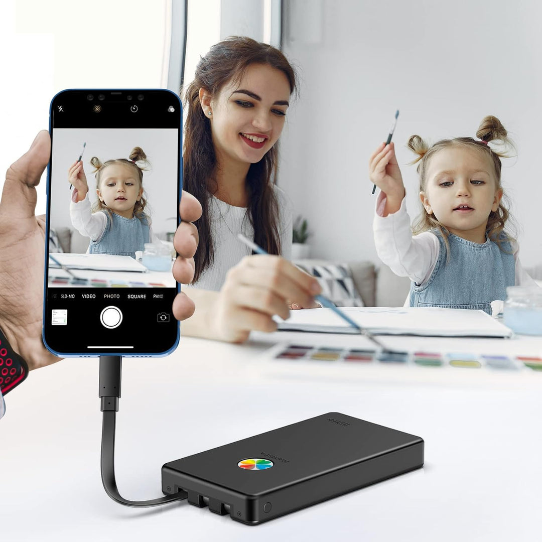 iDiskk 1 TB MFi-zertifizierte 3in1 Lightning-Festplatte für iPhone,integrierte 3 Kabel, USB-C-Festpl