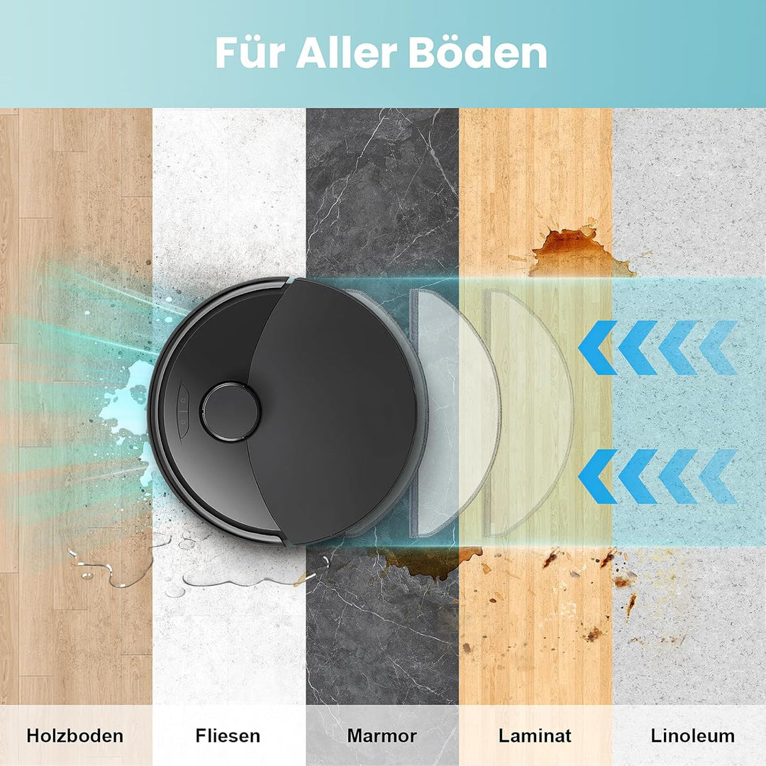 24 Stück Zubehör für Roborock Q10 X5+ Saugroboter, Ersatzteil mit 6 Staubbeutel 6 Seitenbürsten 4 Wi
