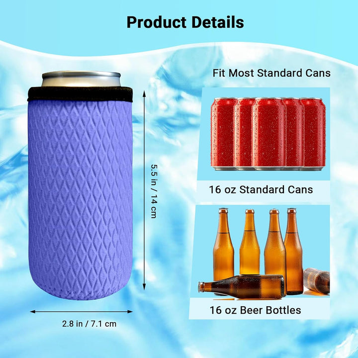 6 x 500ml/16oz Can Dosenkühler, Isolierte Neopren Dosenkühle für Bierflasche, Wiederverwendbar Rutsc