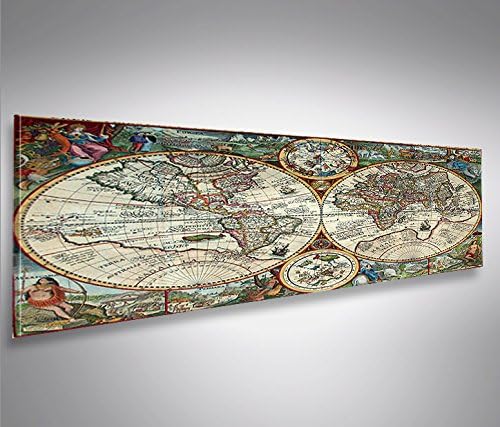 islandburner Bild Bilder auf Leinwand Alte Weltkarte V3 Panorama XXL Poster Leinwandbild Wandbild De