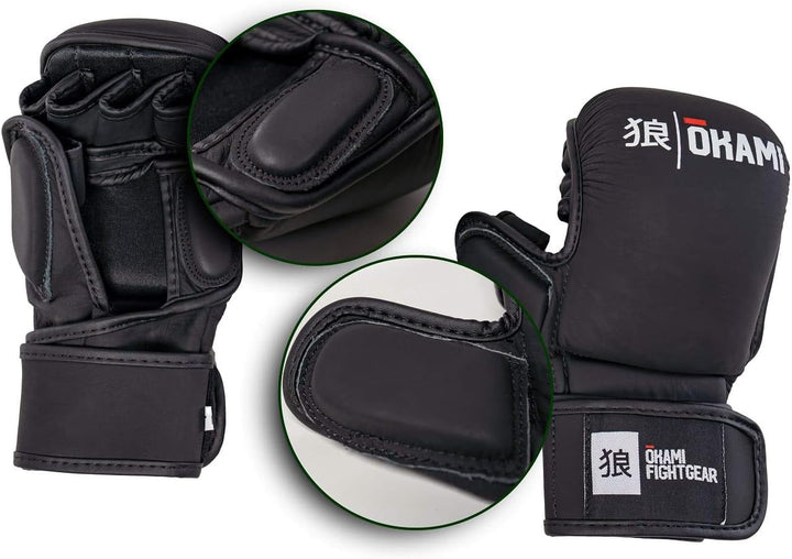 Okami Hi-Pro Sparring MMA Handschuhe Noir- Grappling Freefight BJJ Handschuhe (M)