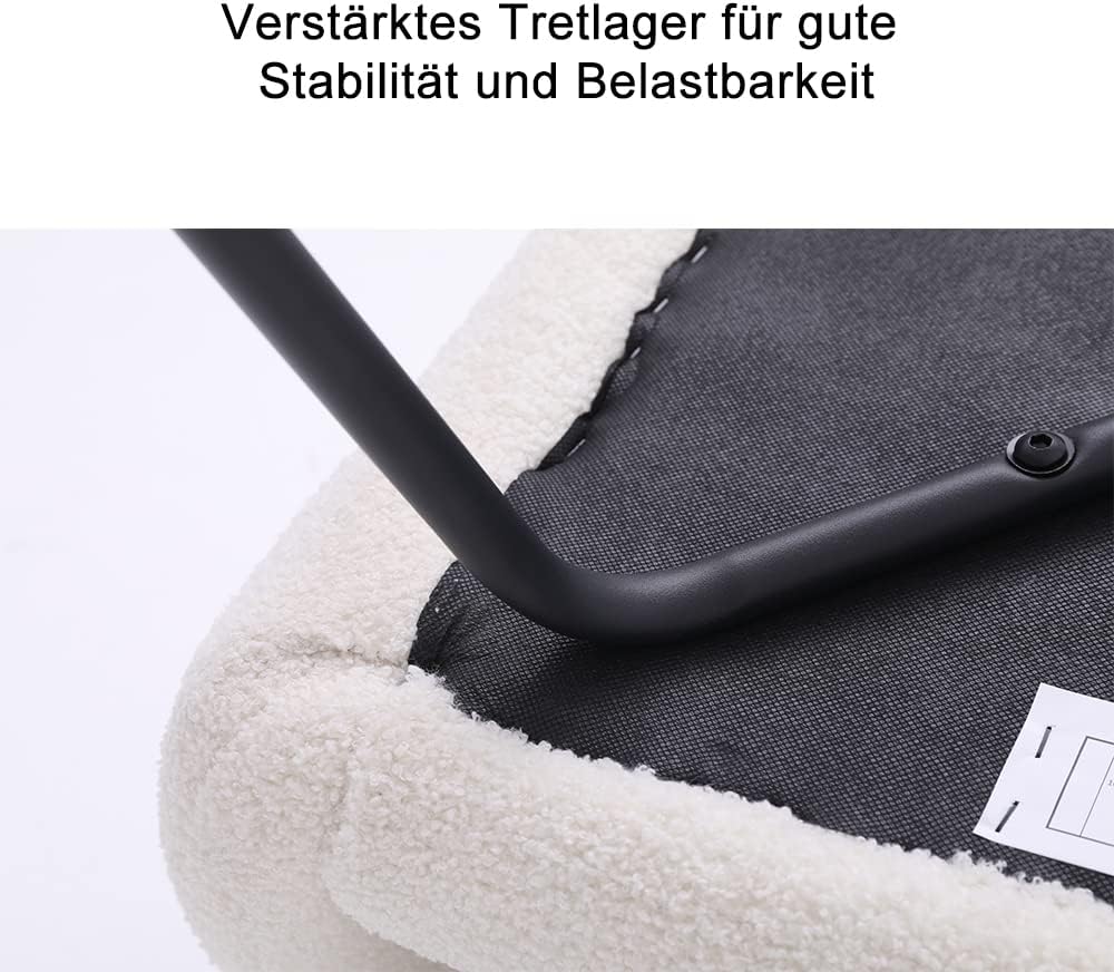 Mingone Sessel Kleine Loungesessel Cocktailsessel Modern Lammwolle Designer Polstersessel mit Schwar