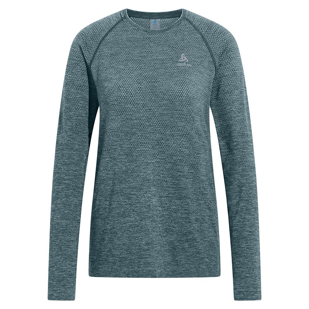 Odlo Damen Essential Seamless Longsleeve M Provincial Blue Melange, M Provincial Blue Melange