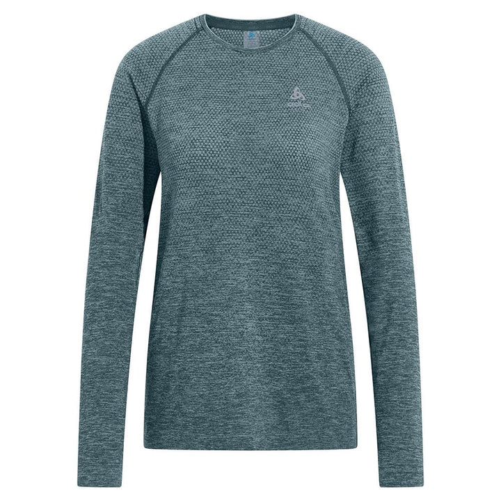 Odlo Damen Essential Seamless Longsleeve M Provincial Blue Melange, M Provincial Blue Melange