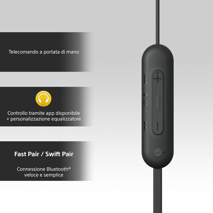 Sony kabellose WI-C100 In-Ear-Kopfhörer (bis zu 25 Stunden Akkulaufzeit, optimiert für Sprachassiste