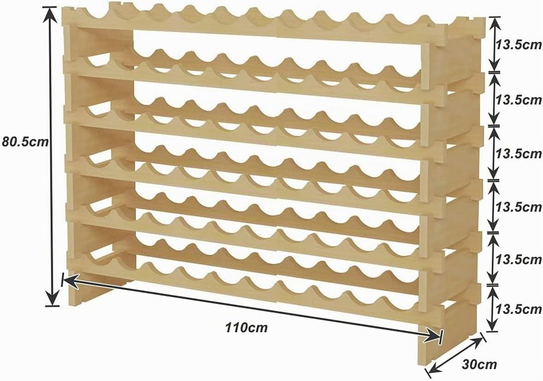 sogesfurniture Weinregal Flaschenregal mit 6 Ebenen für 60 Flaschen Wein Holzregal Weinhalter Weinst