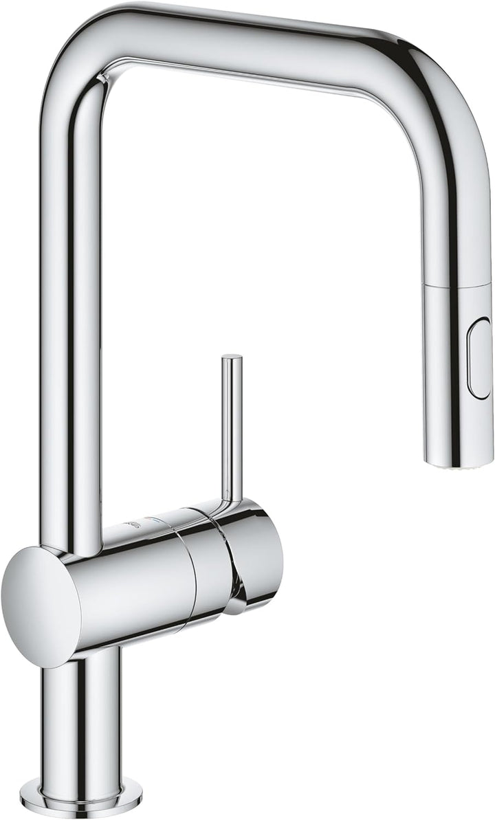 GROHE Minta - Einhand-Spültischarmatur (U-Auslauf, Einlochmontage, herausziehbare Dual Spülbrause, i