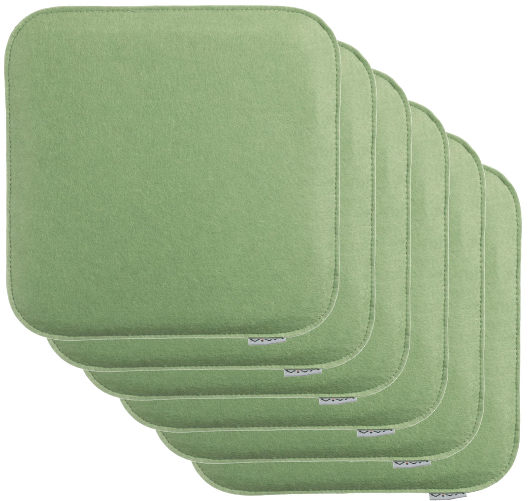 Brandsseller 6er Set Sitzkissen aus Filz 35x35x2 cm – Robuste Stuhlauflagen für innen und aussen, ec