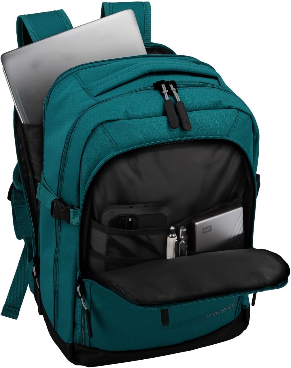Travelite Handgepäck Rucksack, RyanAir Masse, KICK OFF, Laptop Rucksack 13 Zoll, Praktischer Rucksac