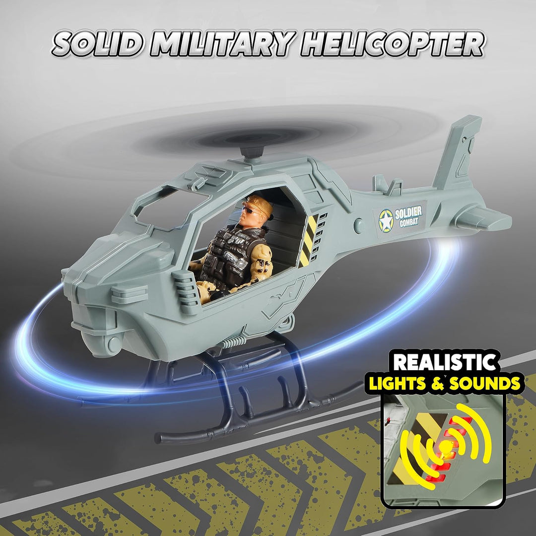JOYIN Militärstützpunkt Spielzeug Set einschliesslich Militärstützpunkt, Militärfahrzeuge,Actionfigu