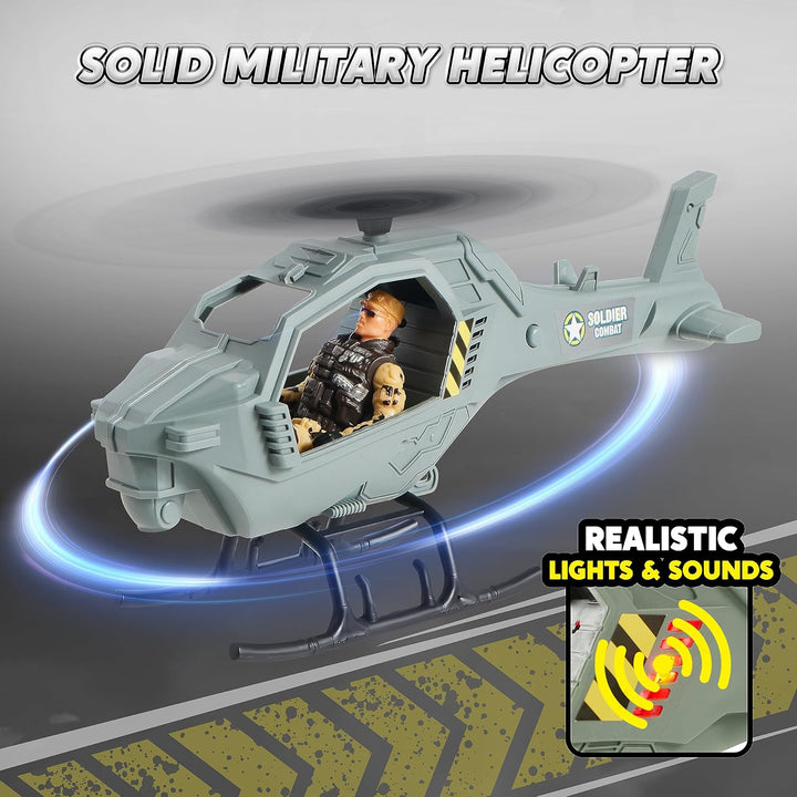 JOYIN Militärstützpunkt Spielzeug Set einschliesslich Militärstützpunkt, Militärfahrzeuge,Actionfigu