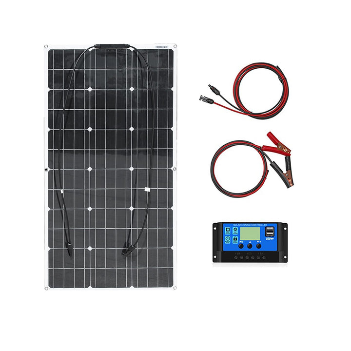 Aysolar 100W 12V Flexibel Solarpanel Kit 18v Monokristallines Photovoltaik Solarmodul, 10A Laderegle