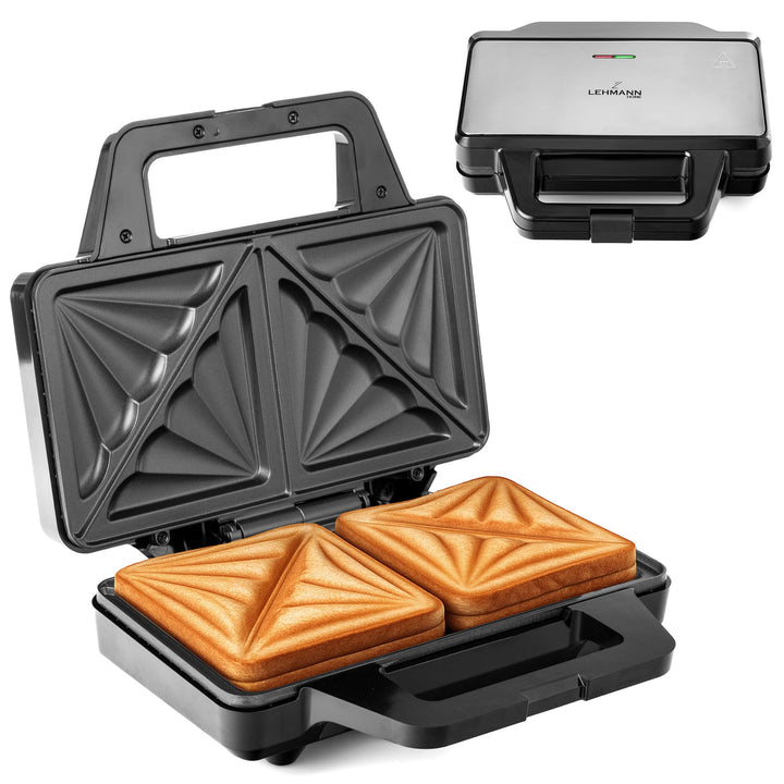LEHMANN Sandwichmaker XXL - Extra grosse Sandwich-Platten - Sandwichtoaster XXL für 2 Muschelform-Sa