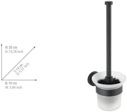 WENKO WC-Garnitur Bosio offen Edelstahl Black matt - WC-Bürstenhalter, Edelstahl rostfrei, 10 x 35 x