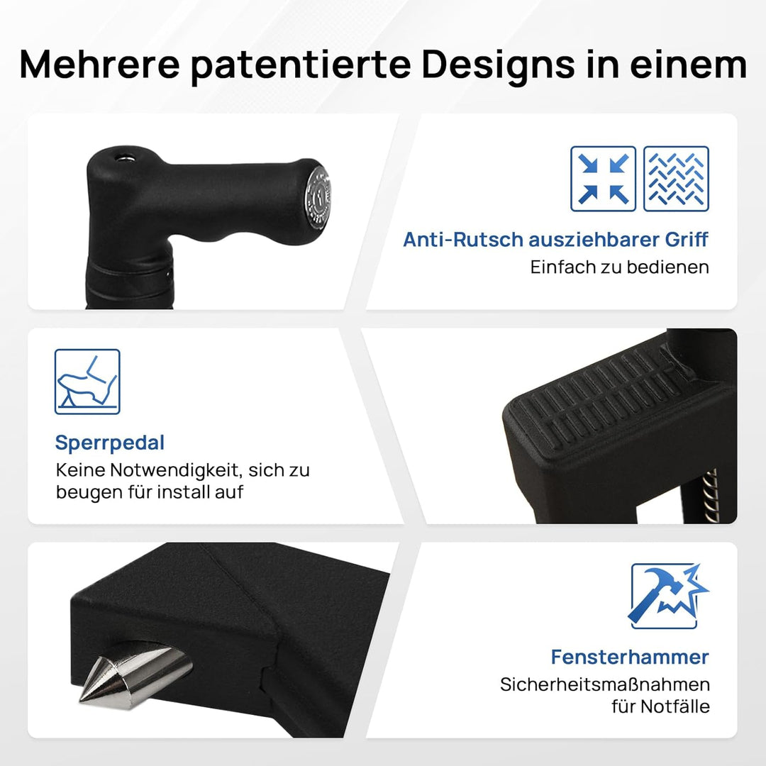 Boiarc Pedalschloss Diebstahlsicherung für Auto Bremse Kupplung, Schwerer Edelstahl Wegfahrsperre, B