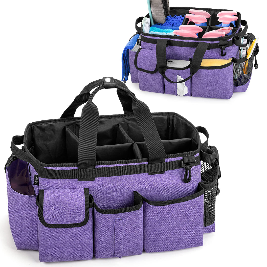 LoDrid Grosse Reinigungs-Caddy-Tasche mit Abnehmbarer Trennwand, tragbarer Reinigungs-Caddy-Organize