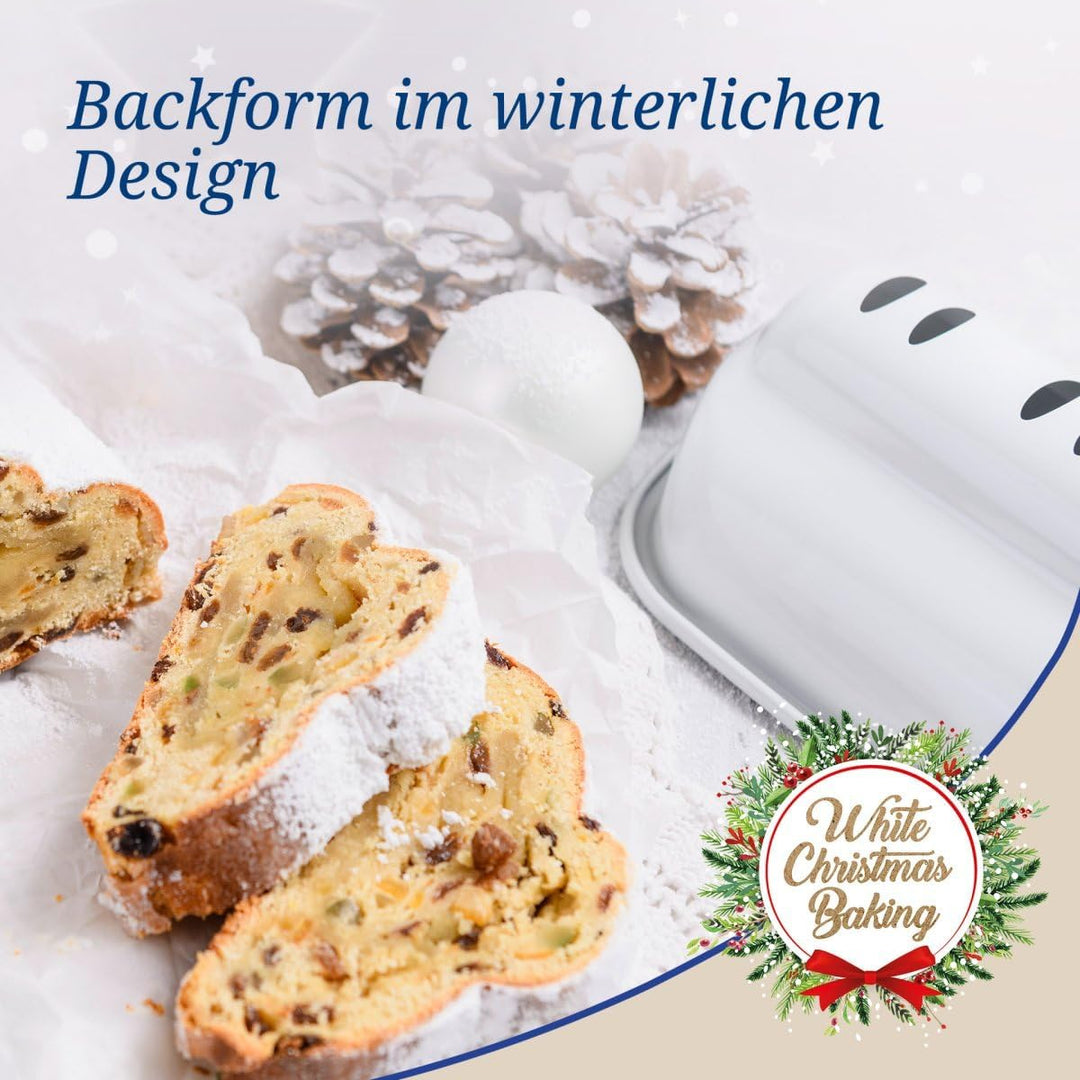 Dr. Oetker Christstollen Backform – Stollenbackform White Christmas Baking – Stollenform mit Antihaf