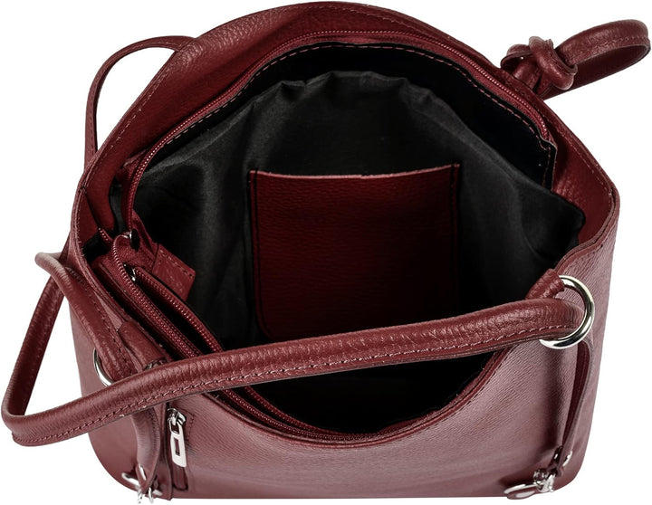 Shopper Rucksack Kombination Echt Leder Damen Made in Italy | 2in1 Handtasche | wandelbare Umhängeta