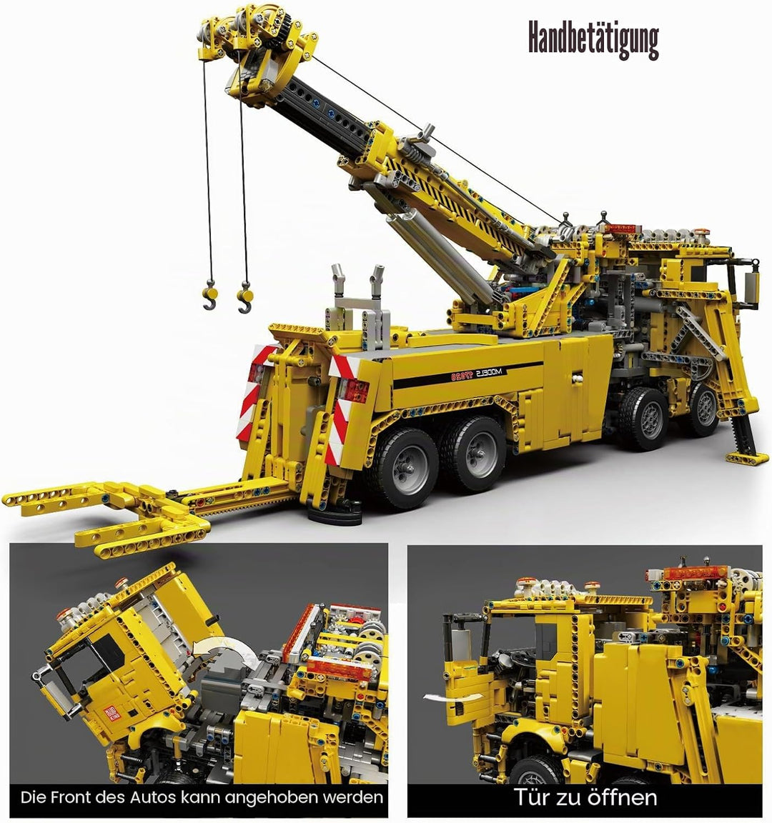 Mould King 17028 Technik Schwerlast-Abschleppwagen, 4883PCS Fernbedienung High-Tech Kranwagen Modell