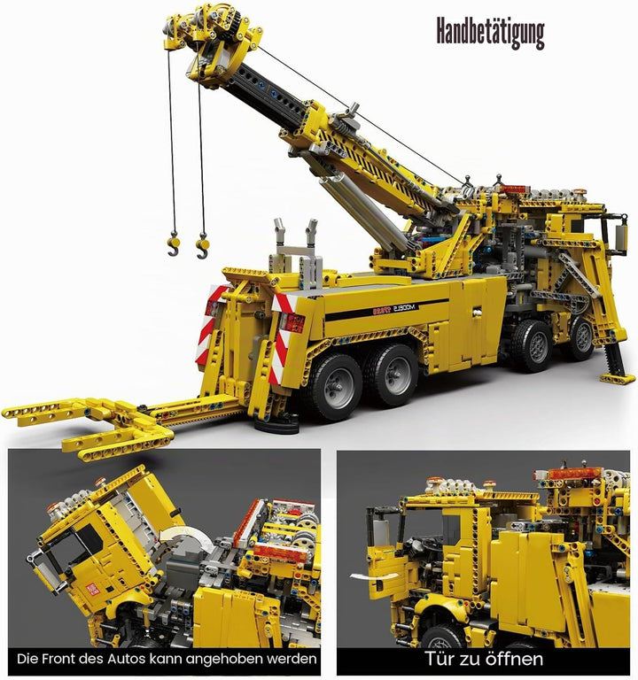 Mould King 17028 Technik Schwerlast-Abschleppwagen, 4883PCS Fernbedienung High-Tech Kranwagen Modell