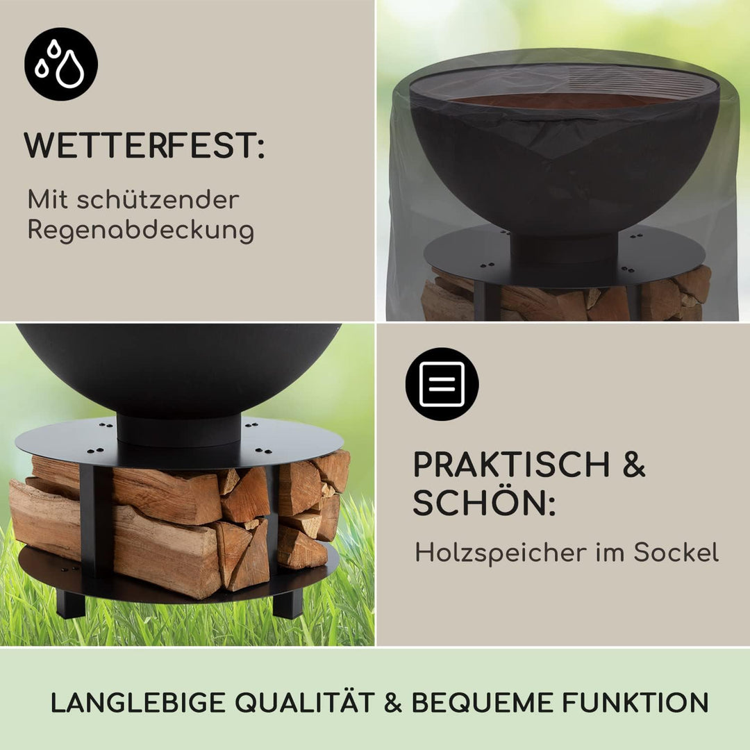 Blumfeldt Feuerschale, Tragbare Feuerschalen für den Garten, Outdoor Feuerstelle, Feuerschalen mit G