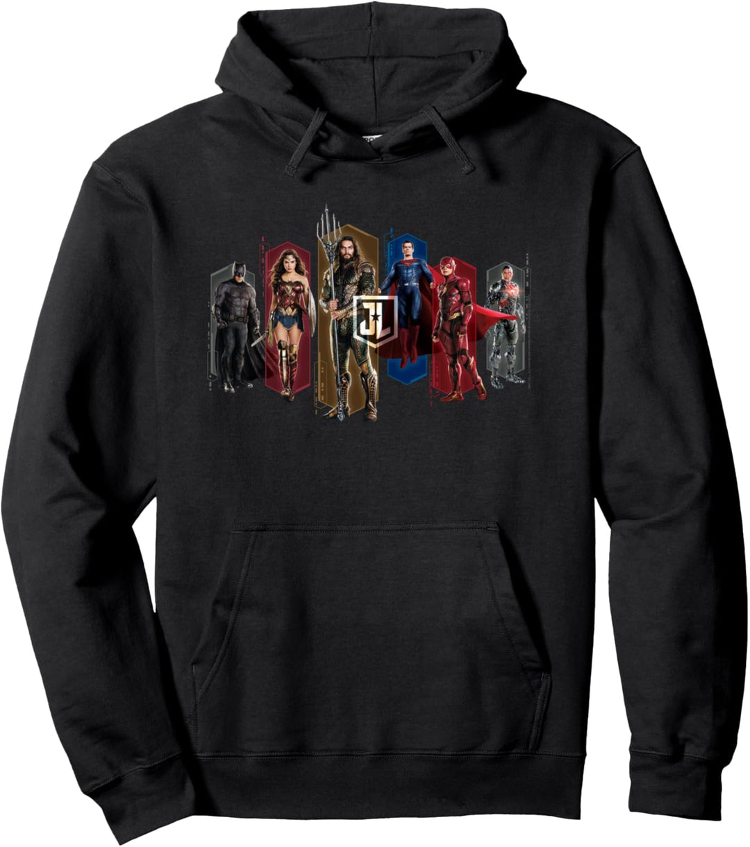 DC Comics Justice League Movie Team Hexagons Pullover Hoodie