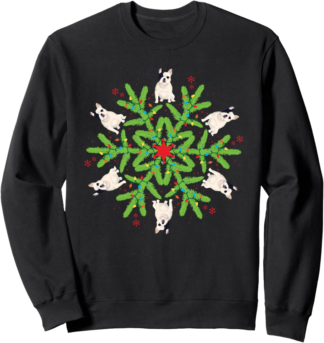 Schneeflocke Französische Bulldogge Weihnachten Sweatshirt