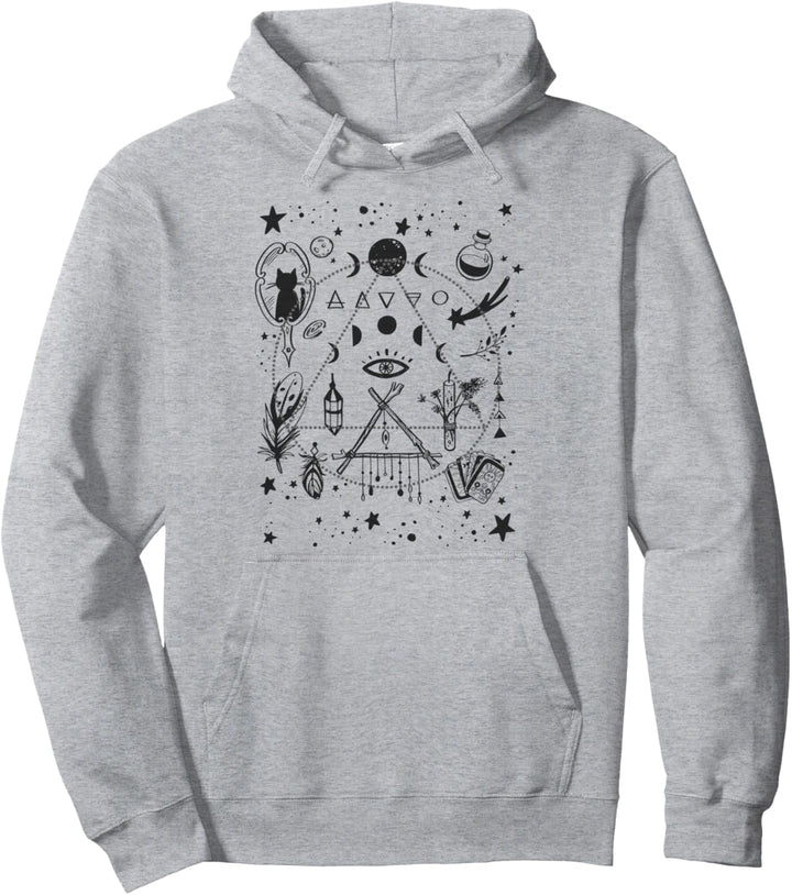 Trendy Mystical Symbols Triangle Pullover Hoodie