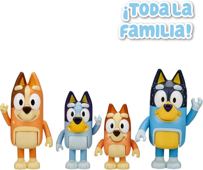 BlueY Family Pack, Set mit 4 beweglichen Figuren, Bingo, Mama Chilli und Papa Bandit, wie im Fernseh