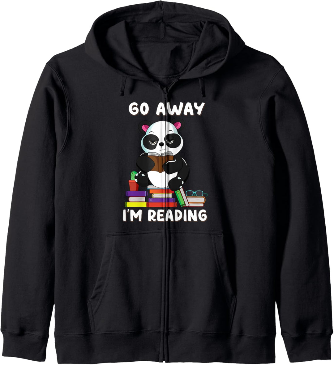 Go Away I'm Reading Panda Reading Book Nerd Lover Girls Kapuzenjacke