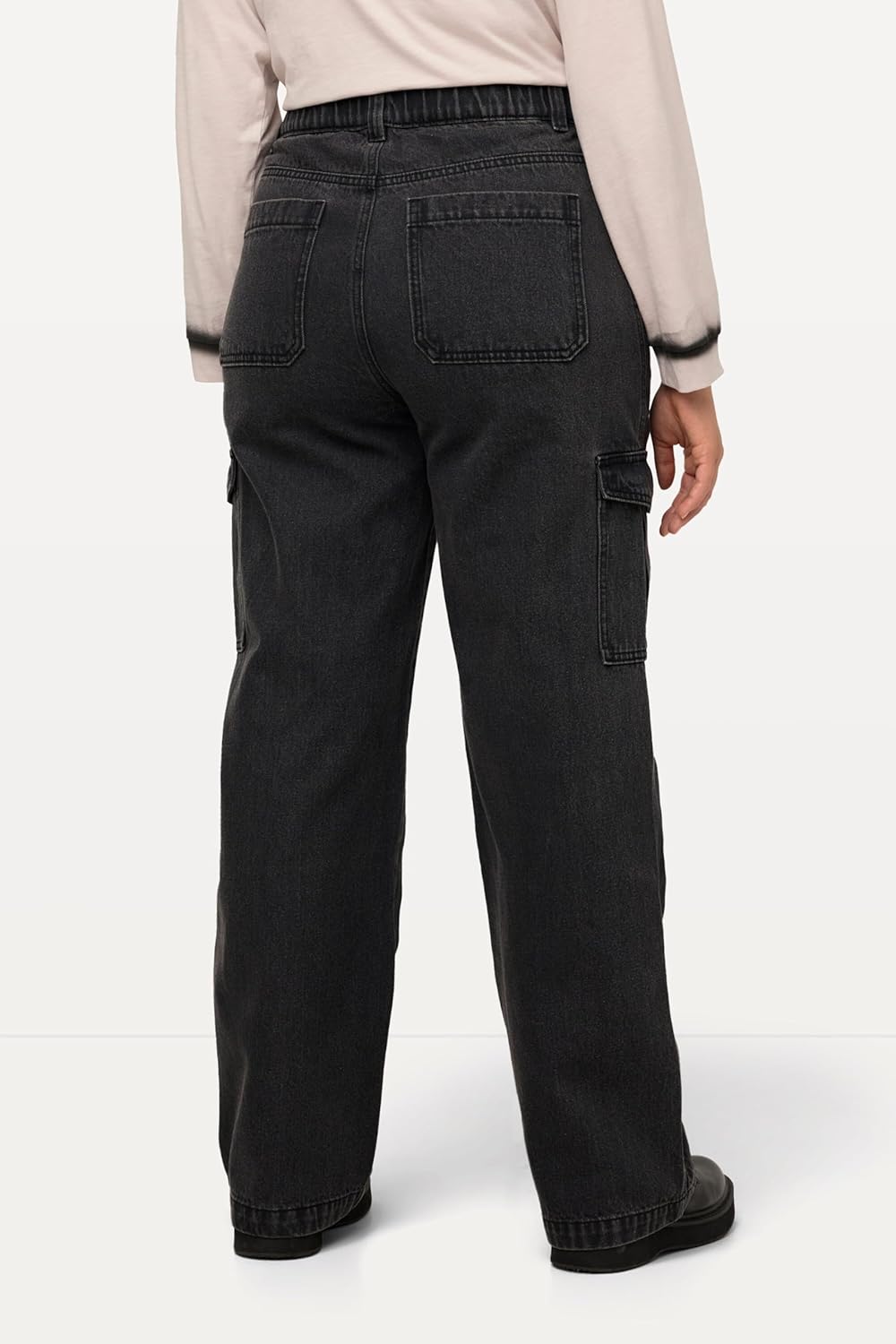 Ulla Popken Damen Cargo-Denim Hose, 42 Grosse Grössen