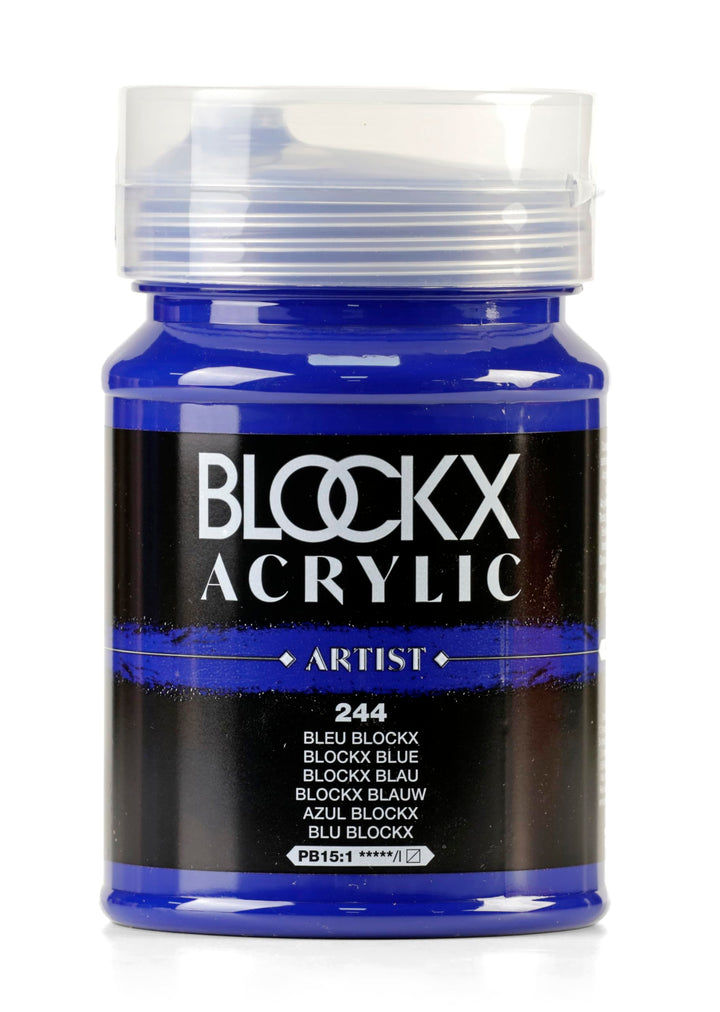 Blockx 65244BXC - Dose 500ml, feine Acrylfarbe, Acrylic Artist, halbtransparent und satiniert, PB 15