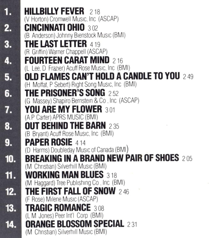 Hillbilly Fever, Audio-CD