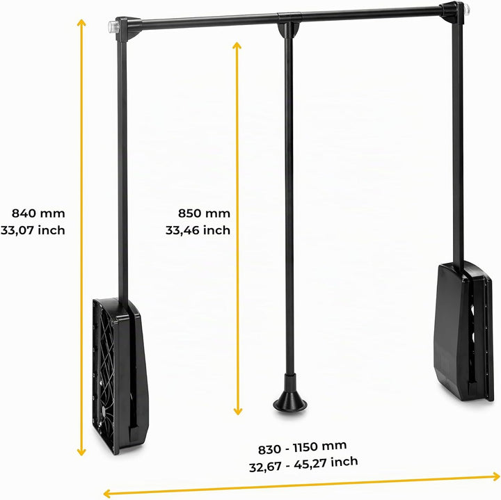 Emuca - Kleiderlift für Schrank, Ausziehbarer Kleiderlift 830-1150mm Breite, Schrankinnenseiten Mont