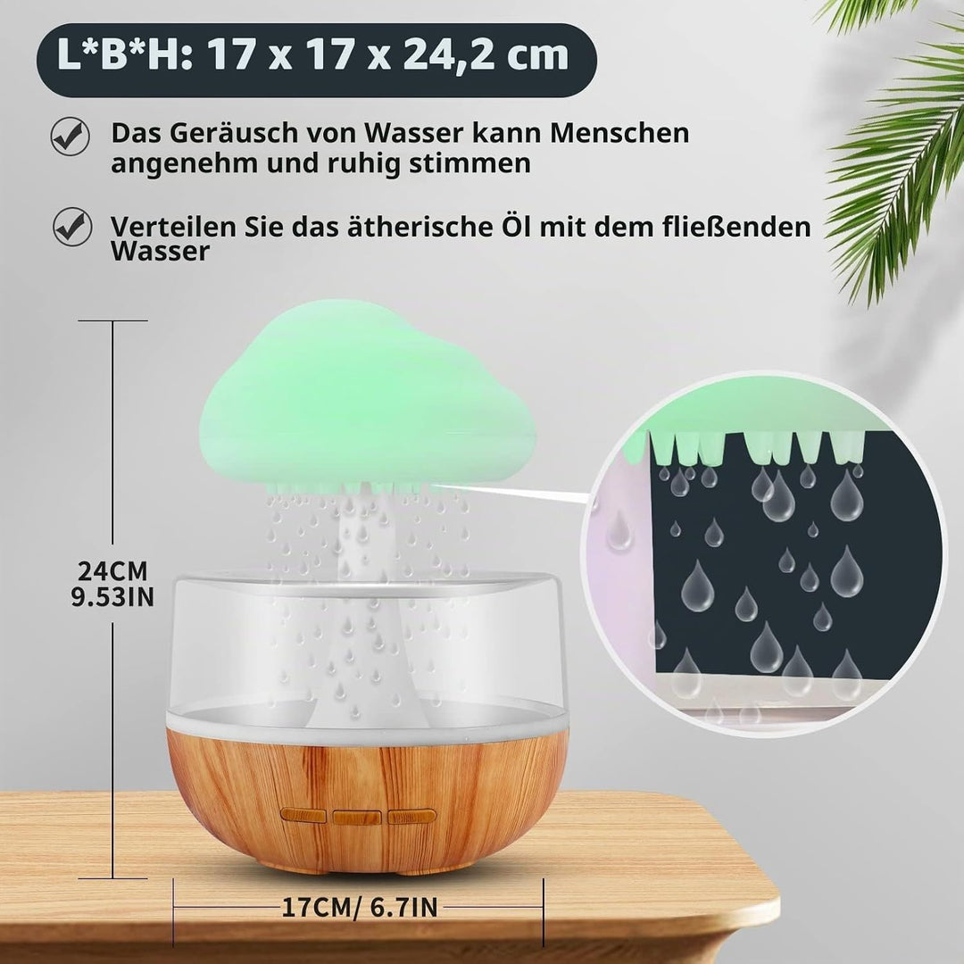 Weljoy Zen Regenwolken-Nachtlicht, Aromatherapie, ätherisches Öl, Diffusor, Mikro-Luftbefeuchter, Sc
