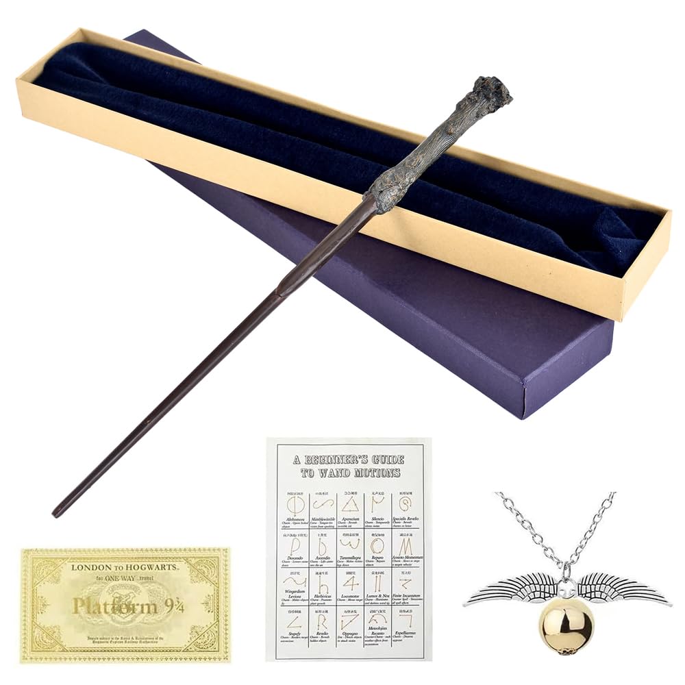 Zauberstab HPotter, Luxus Zauberstab mit Stahlkern, 37CM Elderstab Harry aus Stahlkern und Harz mit