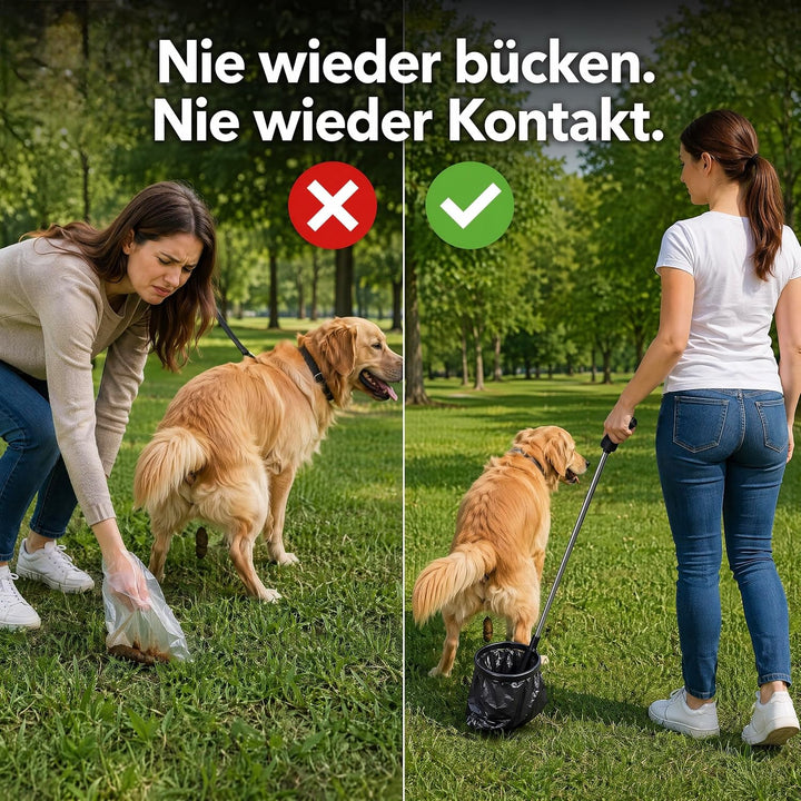 Hundekotsammler, Hundekotfänger, Hundekotauffangbehälter | inklusive 2 Kottütenrollen