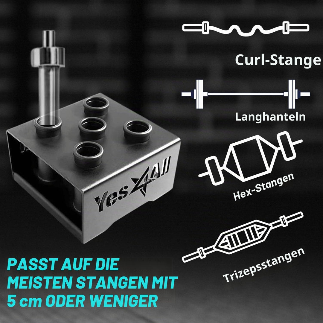 Yes4All Vertikale Langhantelständer für 50mm Langhantel - Home Gym Bar Holder Stand for Up To 9 Stag