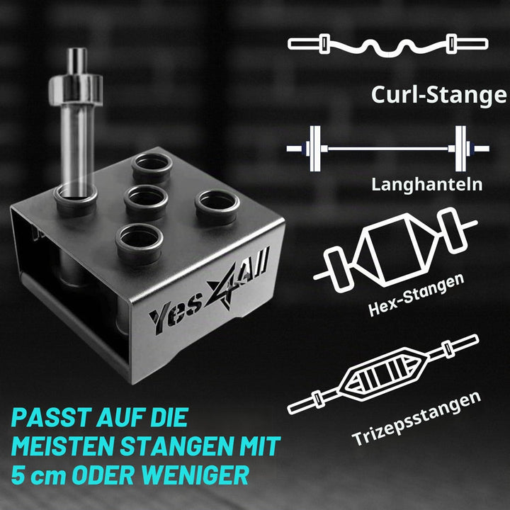 Yes4All Vertikale Langhantelständer für 50mm Langhantel - Home Gym Bar Holder Stand for Up To 9 Stag