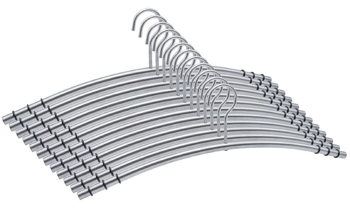 12 Metall Kleiderbügel hochwertige & robuste Premium Kleiderbügel aus Edelstahl rostfrei und rutschf