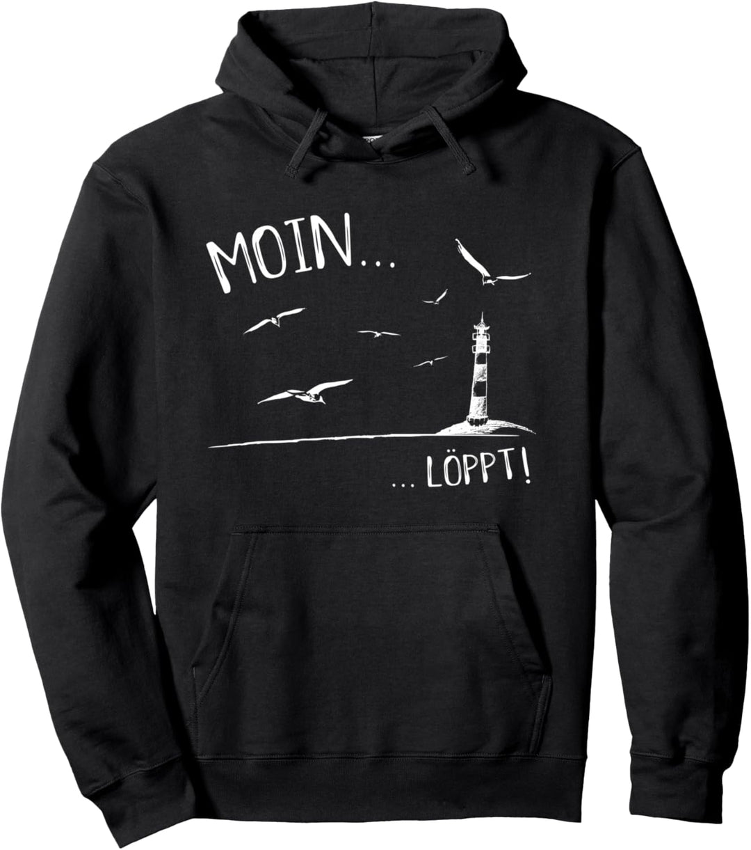 Leuchtturm & Möwen Nordsee Ostsee Moin Löppt Pullover Hoodie