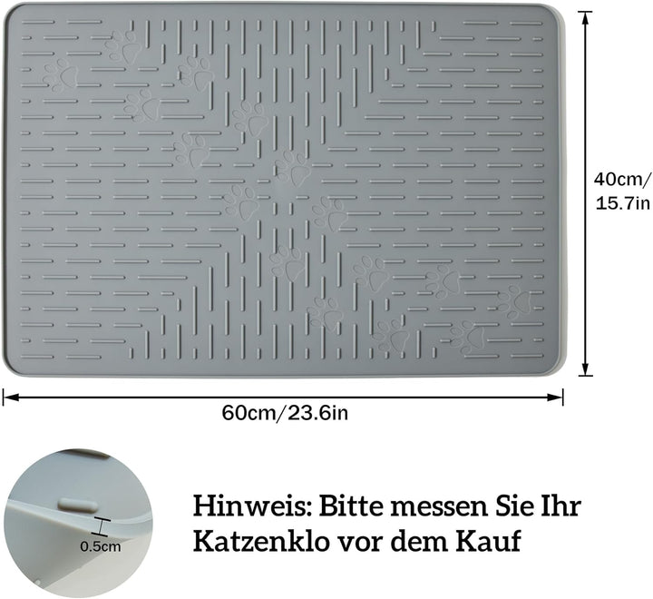 OHMO Katzenklo matte aus Premium-Silikon 60 * 40 CM,2 pack, wasserdicht und BPA-frei Katzentoiletten