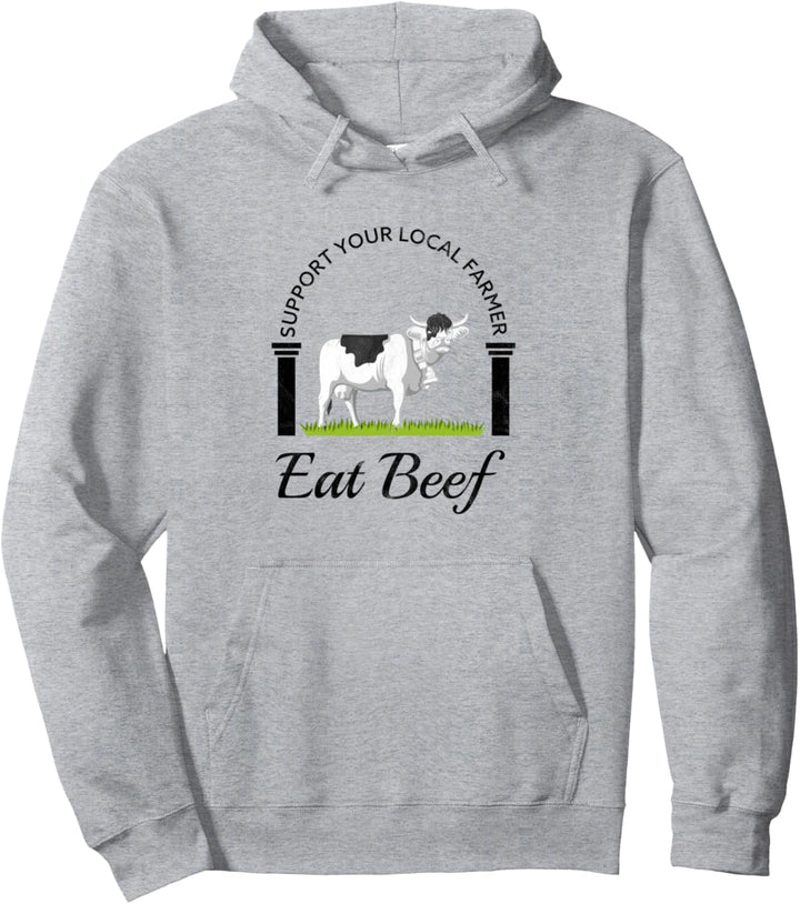 Unterstützen Sie Ihre Farmer-Kuh Ironic Beef Pullover Hoodie