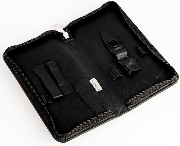 REMOS Nageletui leer aus echtem Leder zum Bestücken mit 7 Instrumenten - schwarz, Schwarz