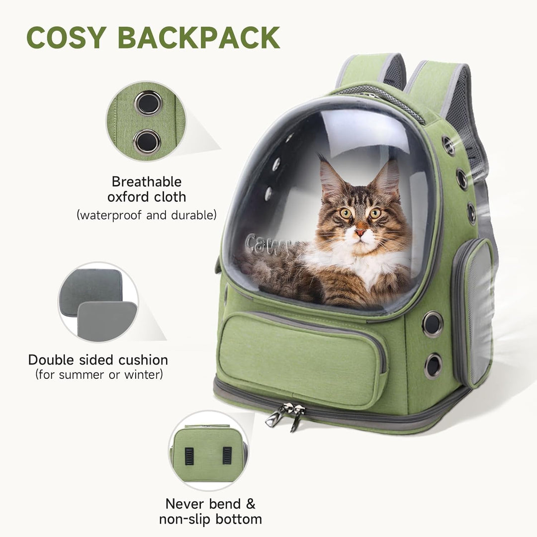 Cawypety Katzenrucksack, atmungsaktiv, grosser Raum, Blasen-Haustier-Rucksack für Kätzchen, kleine H