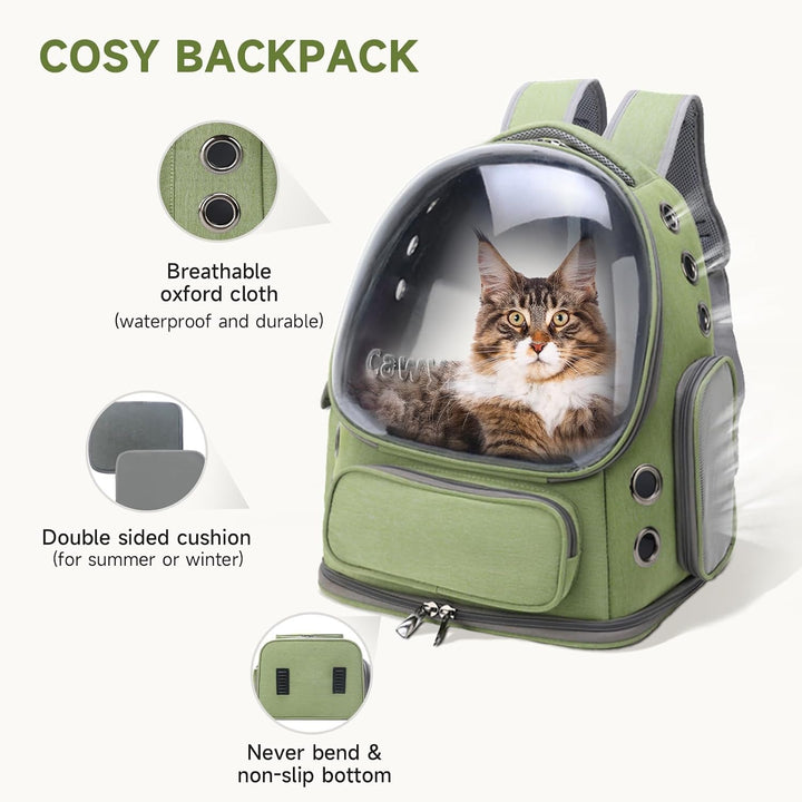 Cawypety Katzenrucksack, atmungsaktiv, grosser Raum, Blasen-Haustier-Rucksack für Kätzchen, kleine H